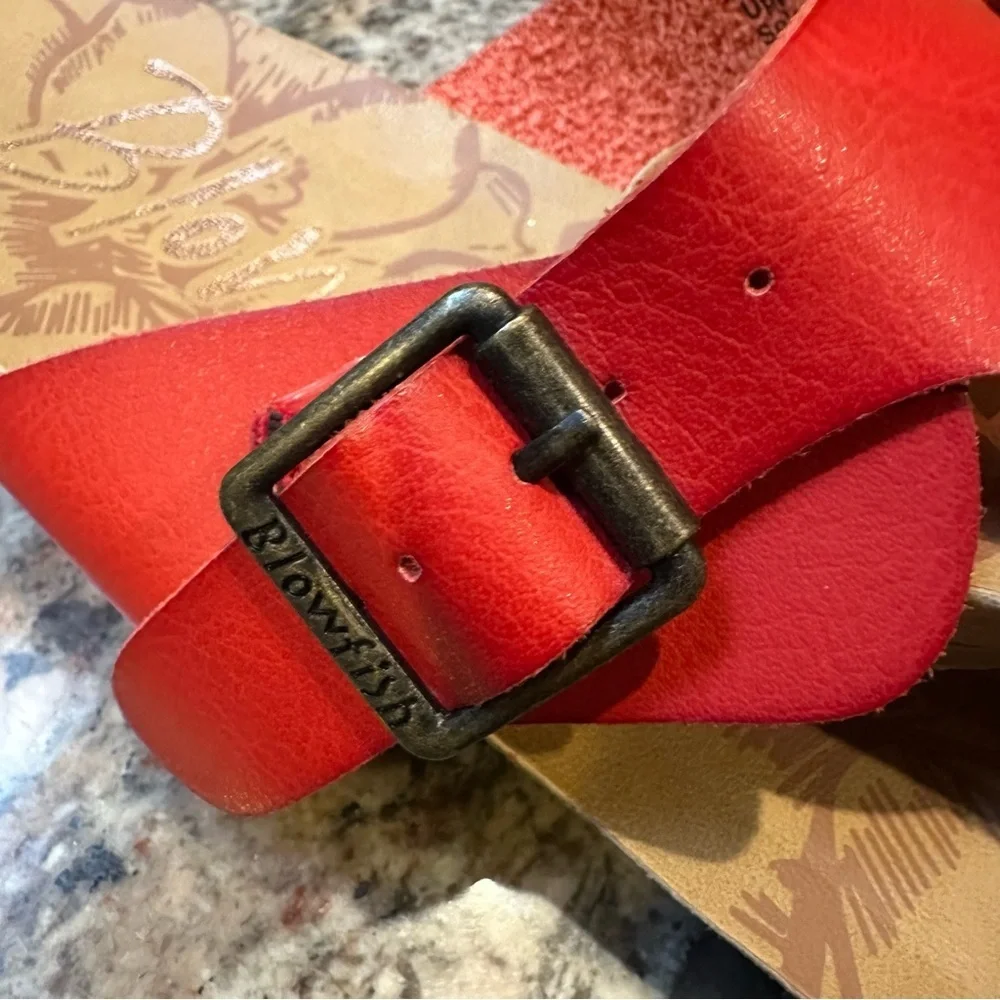 Blowfish Red Braided Sandals